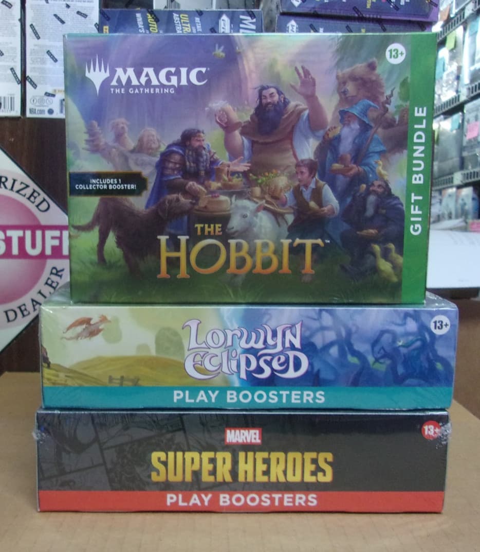 Listing photo for MTG SUPER HEROES & LORWYN PLAY + THE HOBBIT GIFT BUNDLE BOX LOT