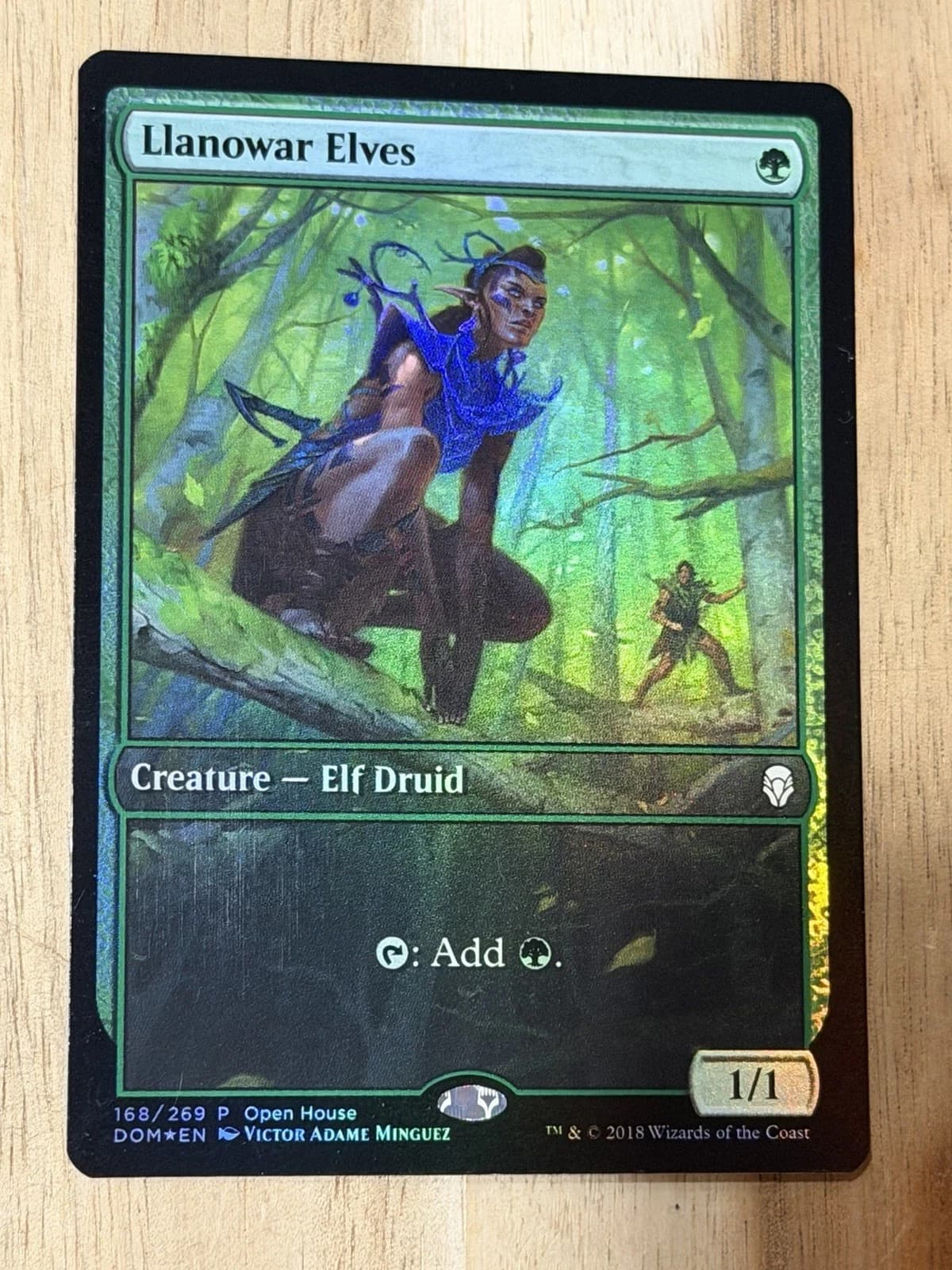 Listing photo for Magic The Gathering MTG Card FOIL Llanowar Elves 168/269 Open House Promo LP/NM