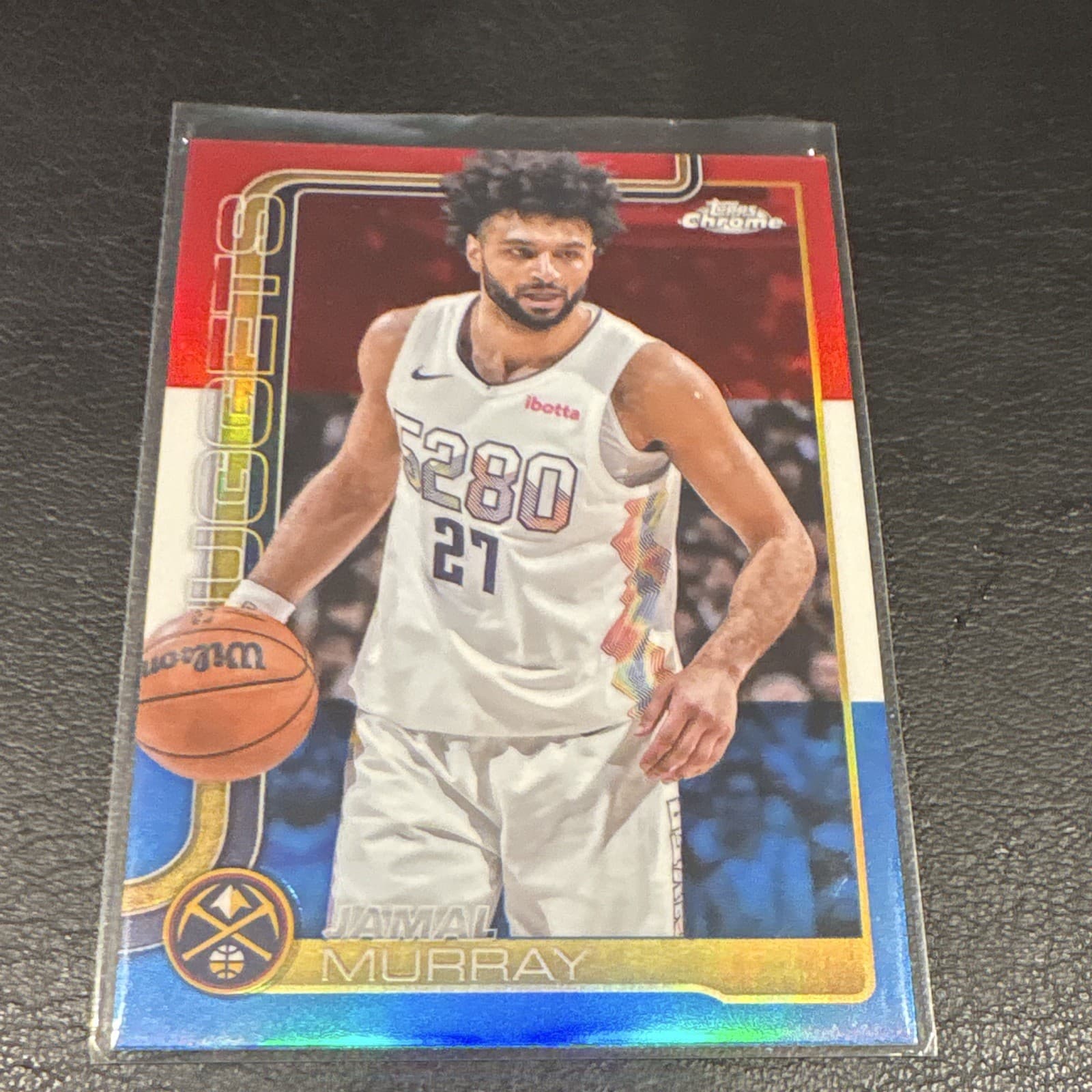 Listing photo for topps chrome 2025 jamal murray #55 denver nuggets nba basketball card