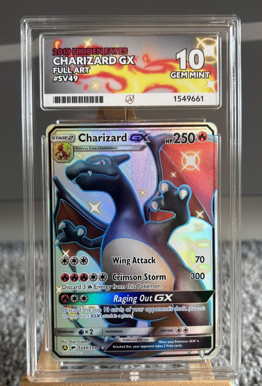 Listing photo for Charizard GX Holo Hidden Fates ACE 10 SV49/SV94 Gem mint 💎 Perfect Subgrades